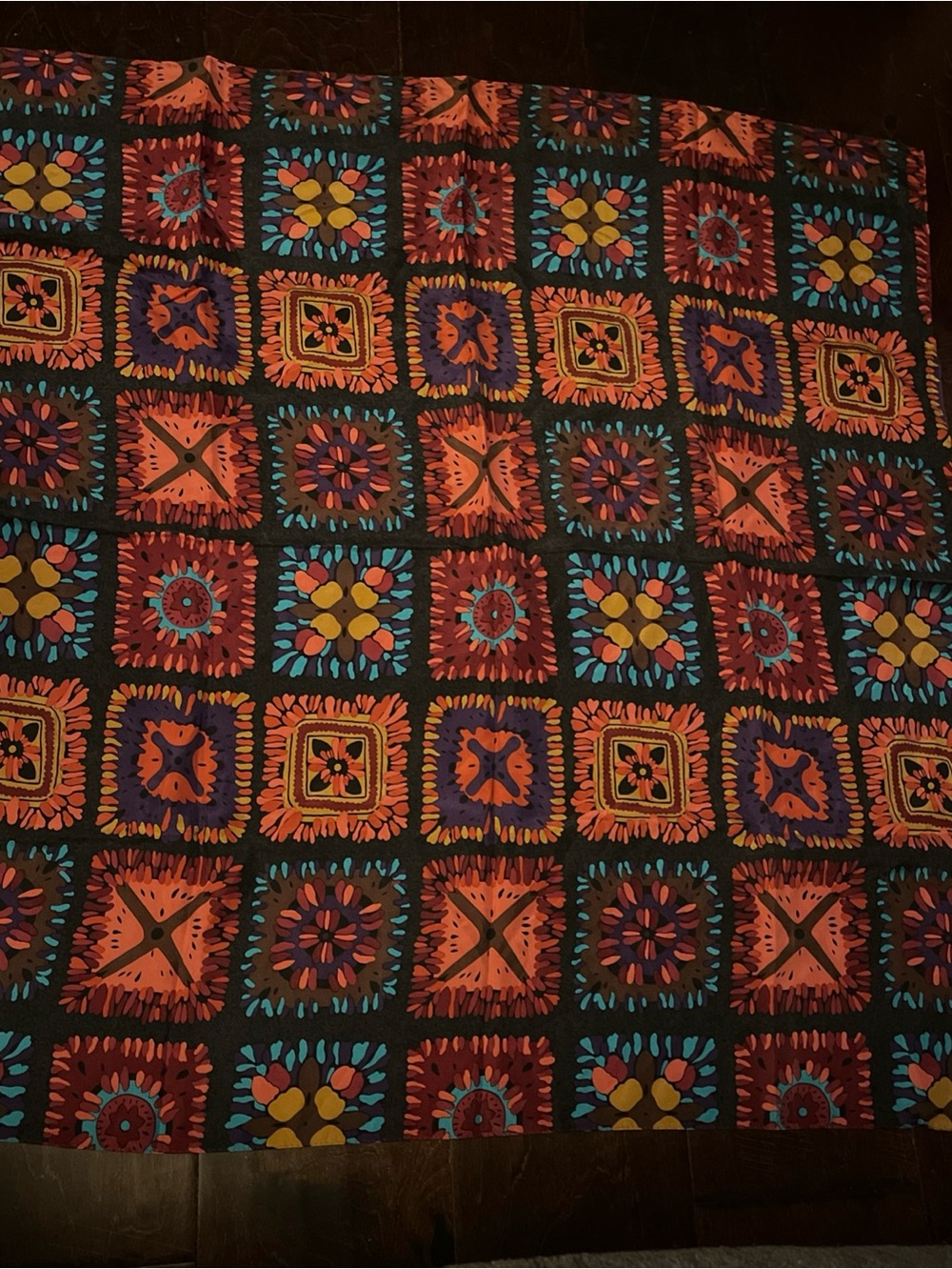Vintage New York Studio 100% Silk Made In Korea Colorful Scarf Squared 34”X 34”